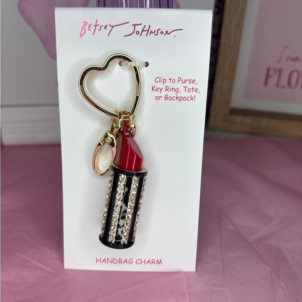 Betsey Johnson lipstick Handbag charm/keychain